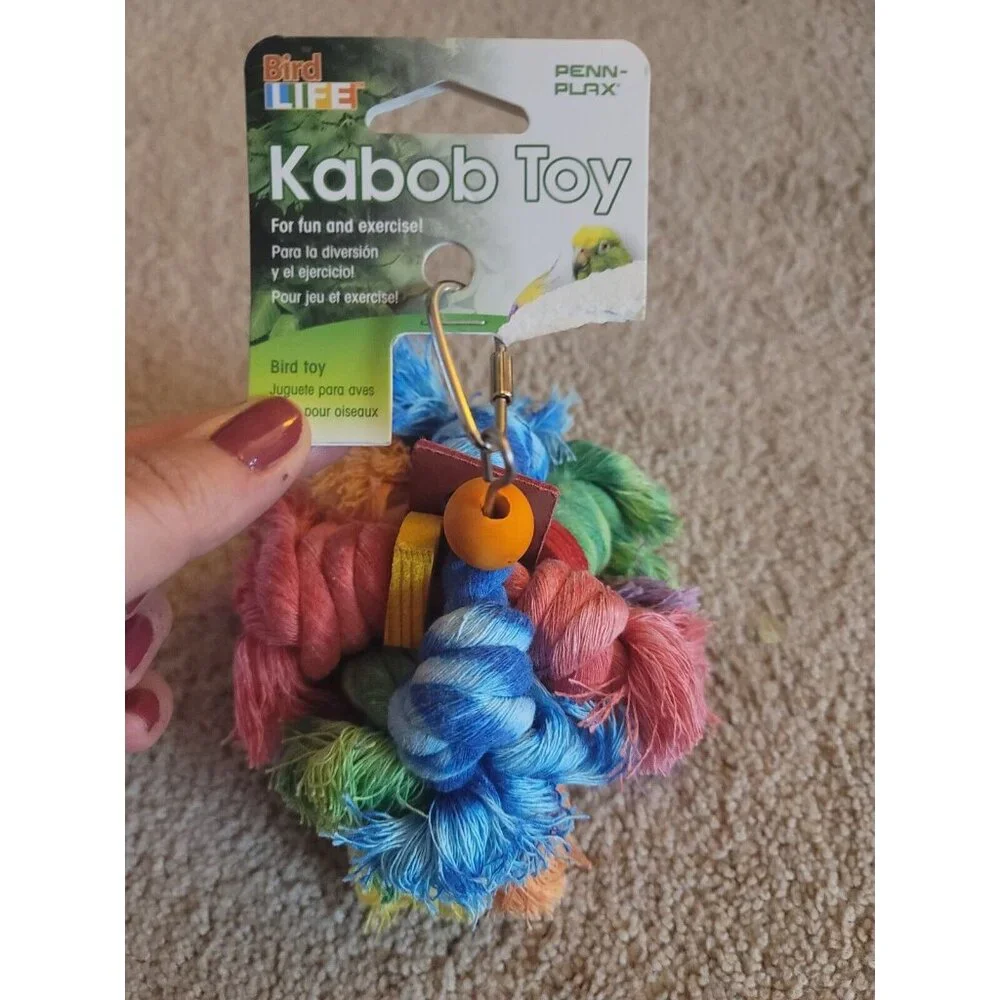 bird kabob Toy. New With Tags. Rope, Wooden Beads